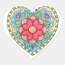 Pegatina En Forma De Corazón Doodle Heart - Pegatinas