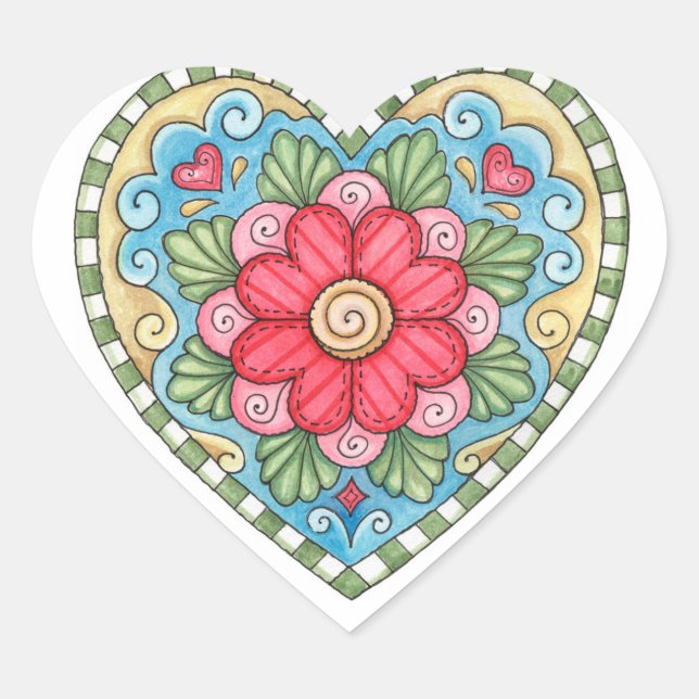 Pegatina En Forma De Corazón Doodle Heart - Pegatinas (Anverso)