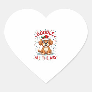 Pegatina En Forma De Corazón Doodle Todo El Camino Gorra De Santa Divertida Gol