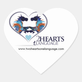 Pegatina En Forma De Corazón Dos corazones un idioma