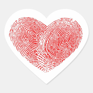 Pegatina En Forma De Corazón Dos Huellas Dactilares, Un Corazón – Un Símbolo de