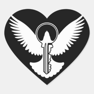 Pegatina En Forma De Corazón Dove con clave