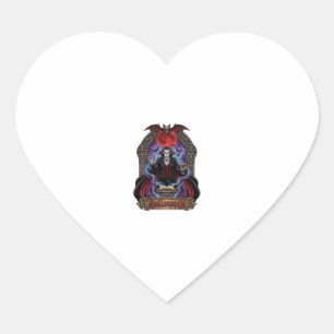 Pegatina En Forma De Corazón Drácula de Halloween Luna Roja Murciélagos Calaver