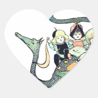 Pegatina En Forma De Corazón Dragón 3 Negrita