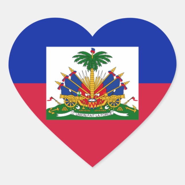 Pegatina En Forma De Corazón Drapeau d'Haïti - Bandera de Haití (Anverso)