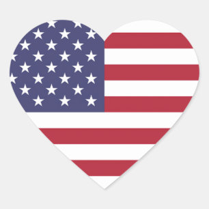 Pegatina En Forma De Corazón Drapeau États-Unis