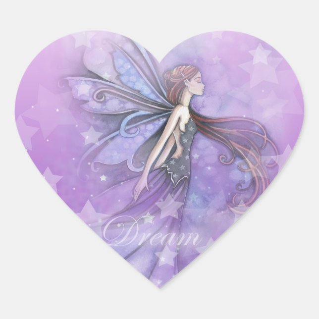 Pegatina En Forma De Corazón Dream Fairy en las estrellas (Anverso)
