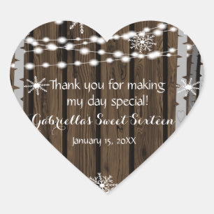 Pegatina En Forma De Corazón Dreamy Woodland Forest Sweet 16 Pegatinas