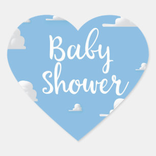 Pegatina En Forma De Corazón Ducha de bebé Nubes blancas esponjosas