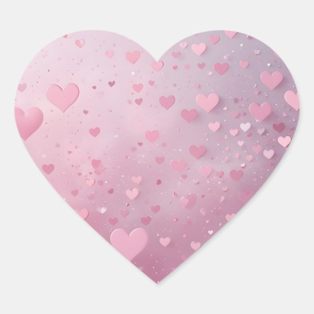 Pegatina En Forma De Corazón Ducha de Corazón Rosa (Anverso)
