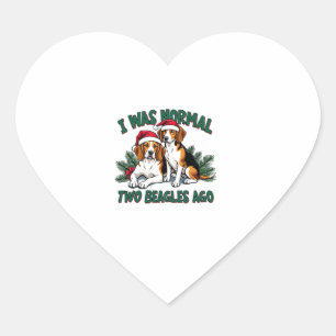 Pegatina En Forma De Corazón Dueño de perro de Beagle Navidades Navidad Navidad