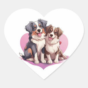 Pegatina En Forma De Corazón Dulce Cavalier pareja española en el corazón