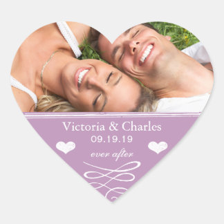 Pegatina En Forma De Corazón Dusty Lavender Purple Beach Destination Wedding