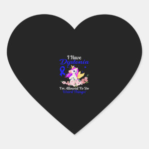 Pegatina En Forma De Corazón Dystonia Concienciación Amigo Unicornio Divertido