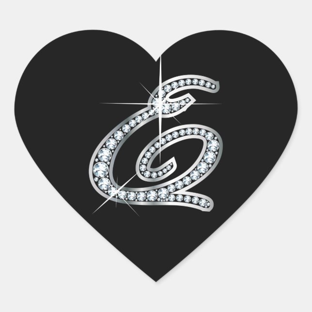 Pegatina En Forma De Corazón E Script Faux-"Diamond" (Anverso)