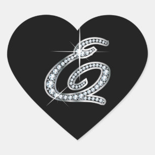 Pegatina En Forma De Corazón E Script Faux-"Diamond"