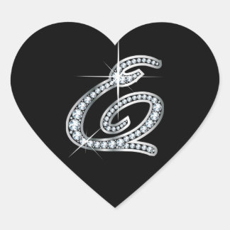 Pegatina En Forma De Corazón E Script Faux-"Diamond"