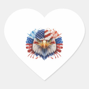 Pegatina En Forma De Corazón Eagle Bald Eagle