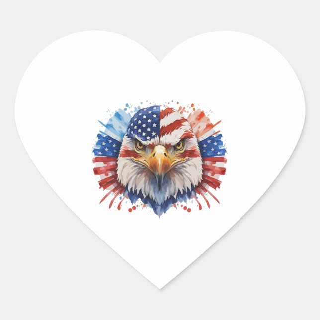 Pegatina En Forma De Corazón Eagle Bald Eagle (Anverso)