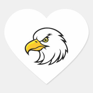 Pegatina En Forma De Corazón Eagle Face