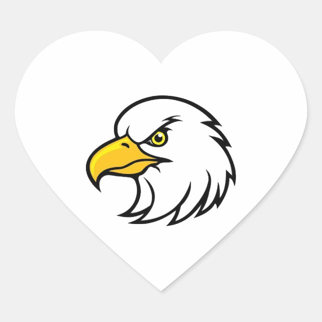 Pegatina En Forma De Corazón Eagle Face (Anverso)