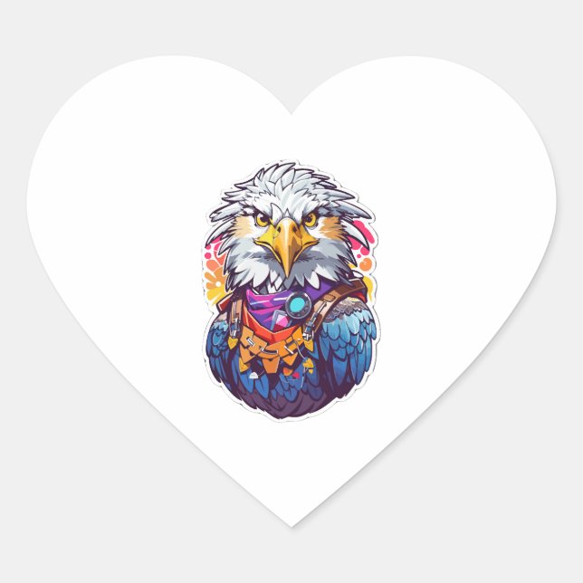 Pegatina En Forma De Corazón Eagle Fighter (Anverso)
