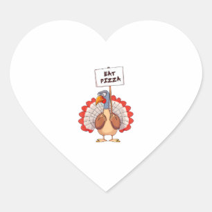 Pegatina En Forma De Corazón Eat Pizza Turkey Día de Acción de Gracias Adulto V