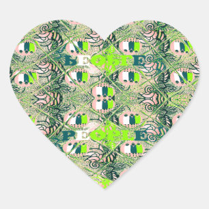 Pegatina En Forma De Corazón Eco África Motif - Arte africano inspirado en la n