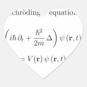 Pegatina En Forma De Corazón Ecuación de Schrodinger con nombre
