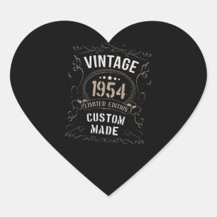 Pegatina En Forma De Corazón Edición limitada Vintage 1954 hecha a medida