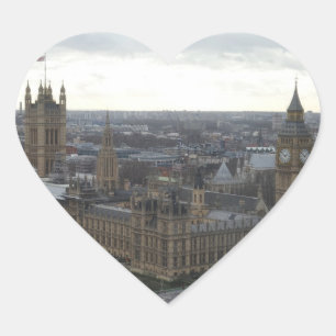 Pegatina En Forma De Corazón Edificio del Parlamento de Londres y Pegatina del
