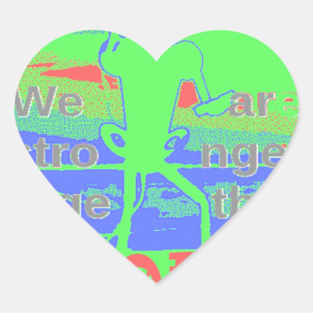 Pegatina En Forma De Corazón EEUU Hope: Neon Lemon y arte Naranja (Anverso)