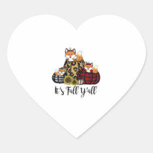 Pegatina En Forma De Corazón El amor animal del día de gracias por Fox es Fall