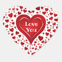 Pegatina En Forma De Corazón El Amor Blanco Y Rojo De La Noche