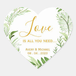 Pegatina En Forma De Corazón El Amor De La Guirnalda Verde Es Todo Lo Que Neces