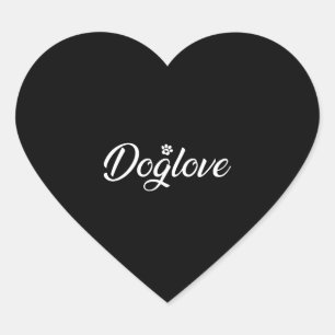 Pegatina En Forma De Corazón El amor de los perros con Perro Paw