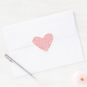 Pegatina En Forma De Corazón El amor es la cita de la Biblia 1 Corinthians 13 R