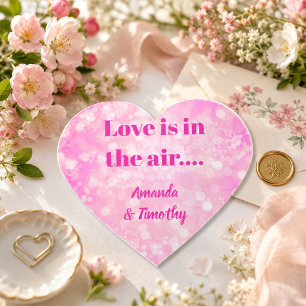 Pegatina En Forma De Corazón El amor está en el aire Corazón Rosa