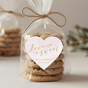 Pegatina En Forma De Corazón El amor rosado de Rubor es el favor de la boda dul