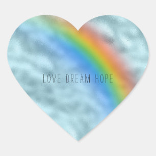 Pegatina En Forma De Corazón El arco iris del glam Aqua