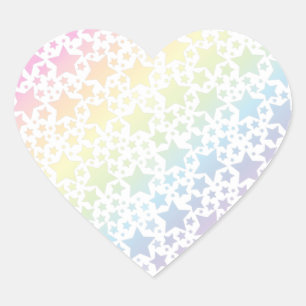 Pegatina En Forma De Corazón El arcoiris de Baby Shower Pastel de Unicorn