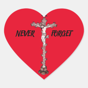 Pegatina En Forma De Corazón El arte de la crucifixión de Jesús nunca se olvida