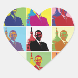 Pegatina En Forma De Corazón El arte pop del presidente Obama
