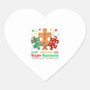 Pegatina En Forma De Corazón El autismo acepta entender el amor el autismo puzz