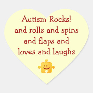 Pegatina En Forma De Corazón El autismo sacude al Pegatina del corazón