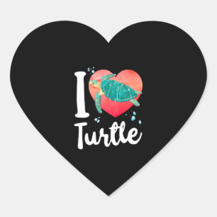 Pegatina En Forma De Corazón El corazón de la tortuga marina me encanta
