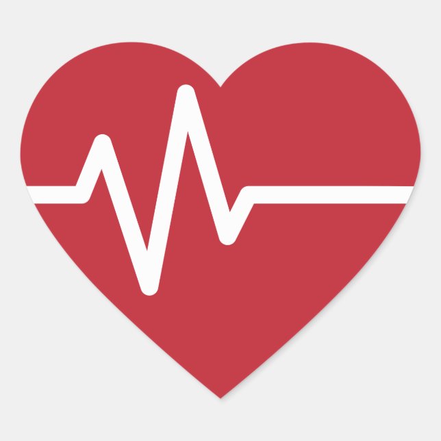Pegatina En Forma De Corazón El corazón rojo golpea (Anverso)