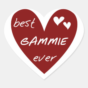 Pegatina En Forma De Corazón El corazón rojo mejor gammie camisetas y regalos