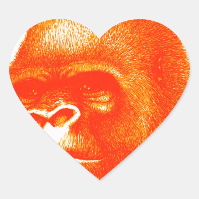 PEGATINA EN FORMA DE CORAZÓN EL DAWN GORILLA (Anverso)