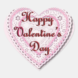 Pegatina En Forma De Corazón El día de San Valentín Cardíaco a Lazos